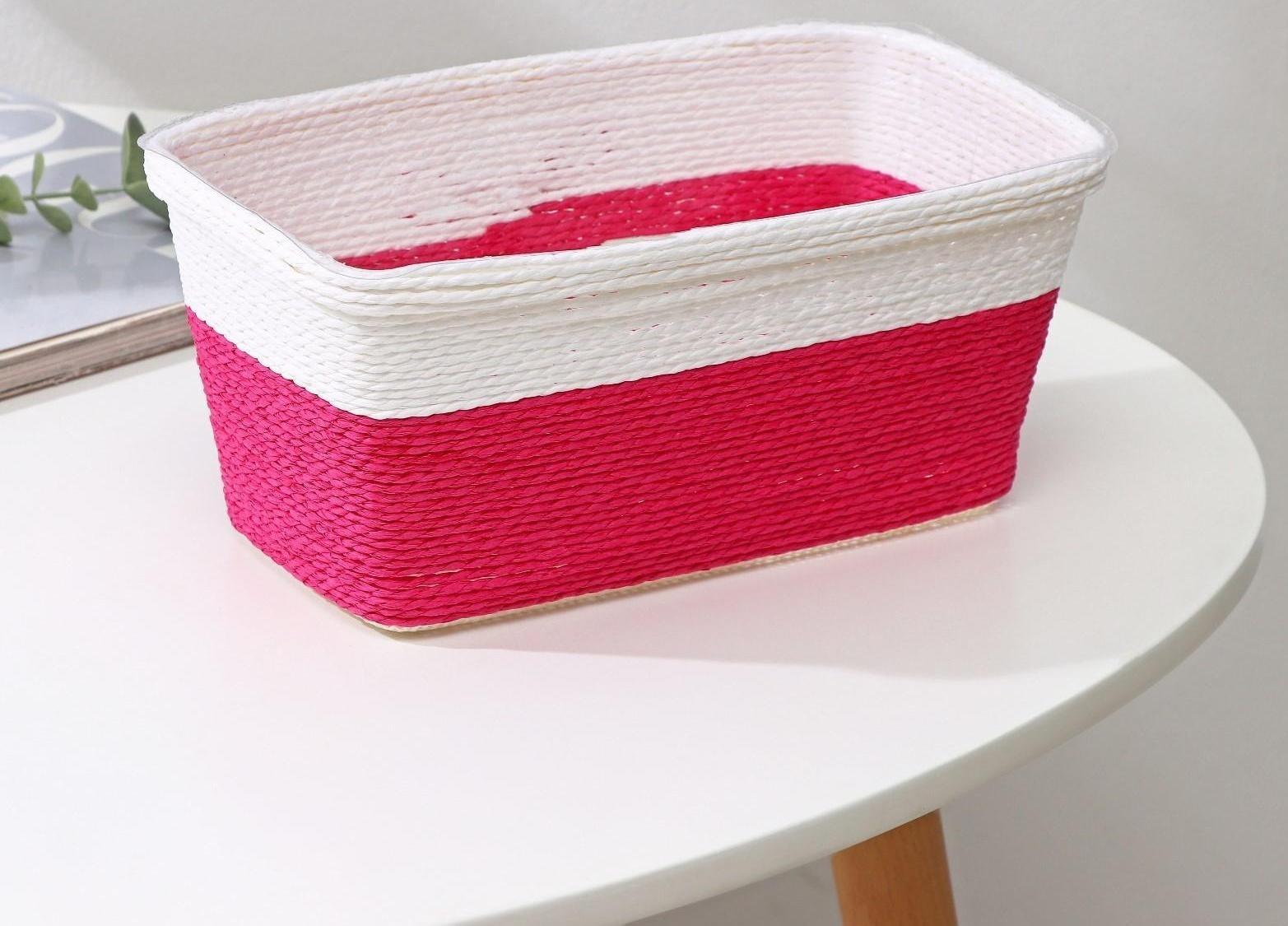 Кашпо для цветов плетёное «Бантик», 23,5×12,5×10,5 см, прямоугольник, цвет МИКС