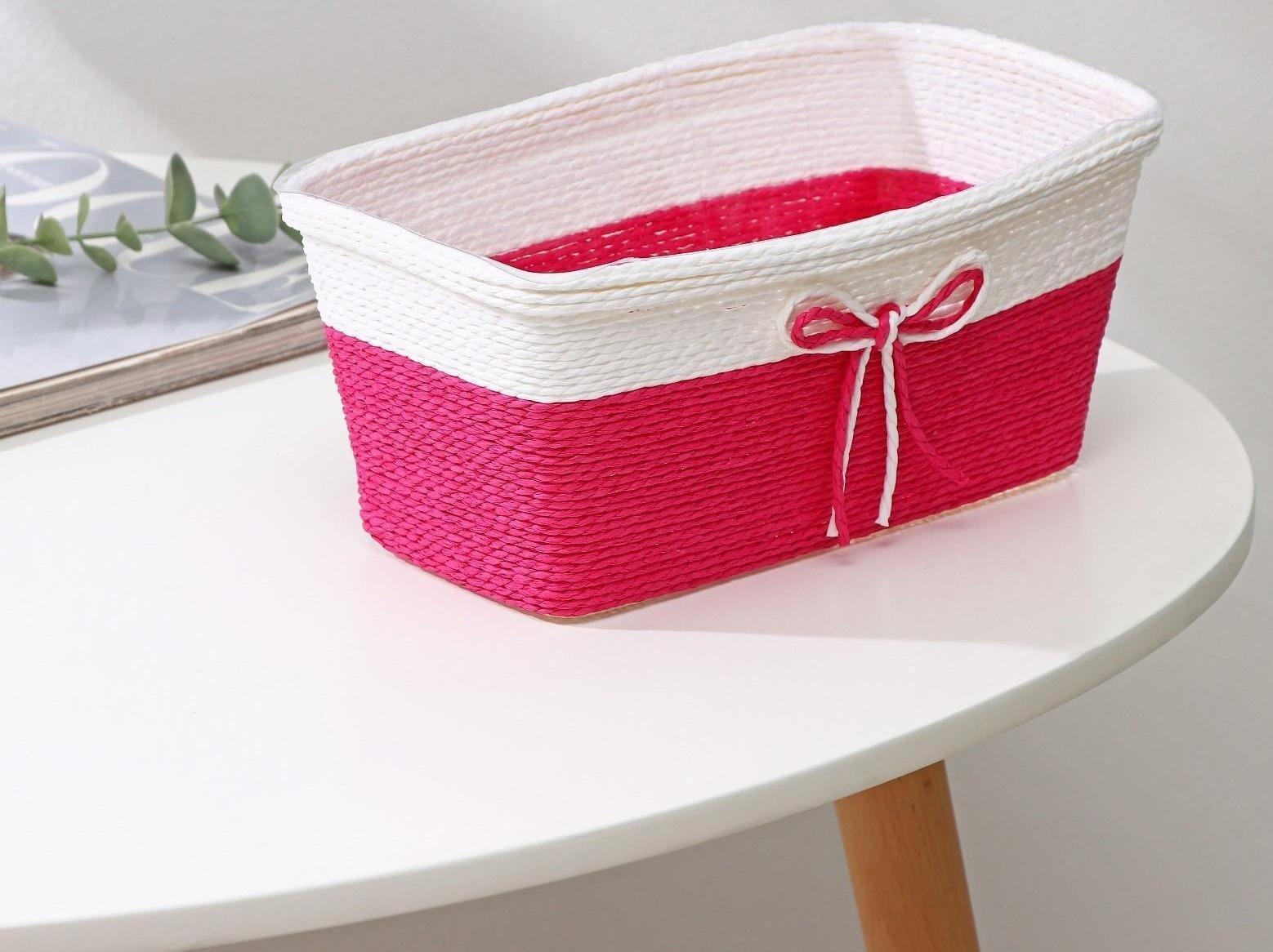 Кашпо для цветов плетёное «Бантик», 23,5×12,5×10,5 см, прямоугольник, цвет МИКС