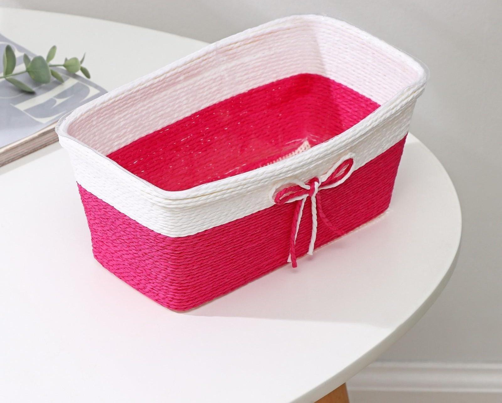 Кашпо для цветов плетёное «Бантик», 23,5×12,5×10,5 см, прямоугольник, цвет МИКС