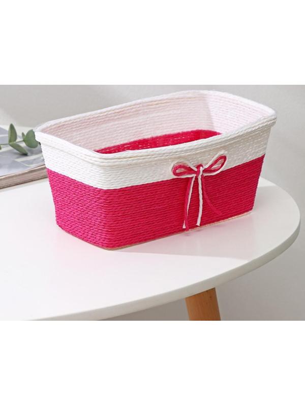 Кашпо для цветов плетёное «Бантик», 23,5×12,5×10,5 см, прямоугольник, цвет МИКС