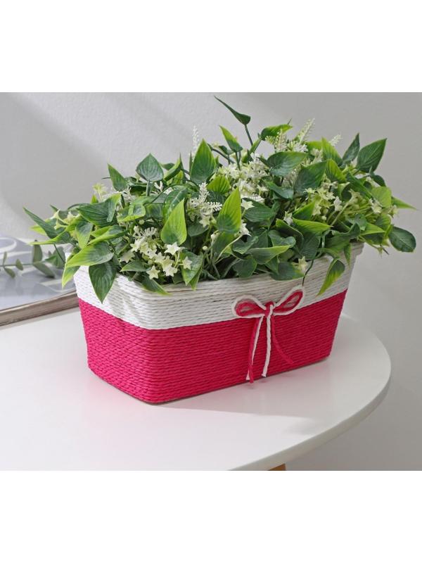 Кашпо для цветов плетёное «Бантик», 23,5×12,5×10,5 см, прямоугольник, цвет МИКС