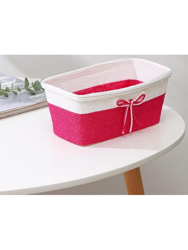 Кашпо для цветов плетёное «Бантик», 23,5×12,5×10,5 см, прямоугольник, цвет МИКС