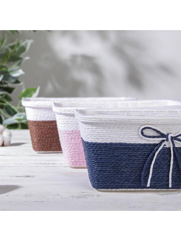 Кашпо для цветов плетёное «Бантик», 23,5×12,5×10,5 см, прямоугольник, цвет МИКС