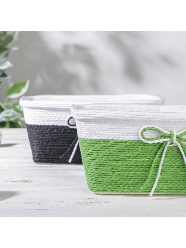 Кашпо для цветов плетёное «Бантик», 23,5×12,5×10,5 см, прямоугольник, цвет МИКС
