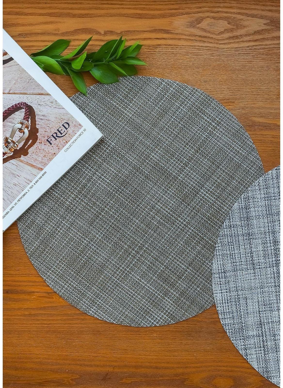 Салфетка сервировочная на стол «Ди», d=38 см, цвет бежевый