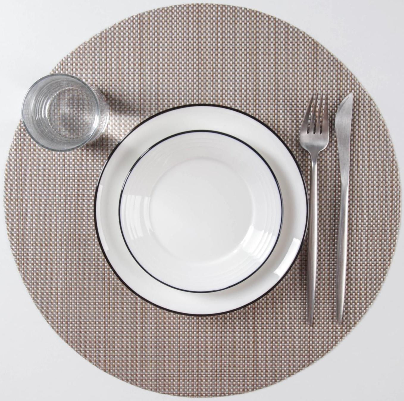 Салфетка сервировочная на стол «Ди», d=38 см, цвет бежевый