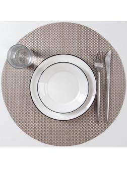 Салфетка сервировочная на стол «Ди», d=38 см, цвет бежевый
