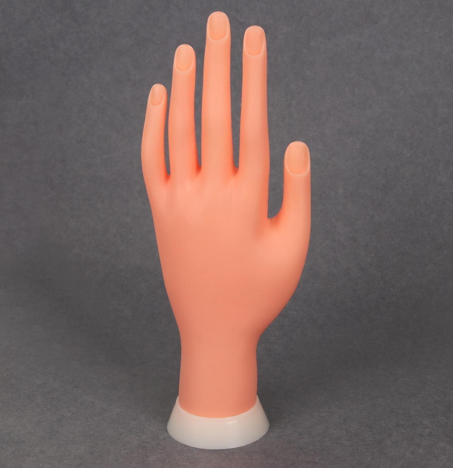 Рука тренировочная для маникюра, с гнущимися пальцами, в картонной коробке, цвет бежевый