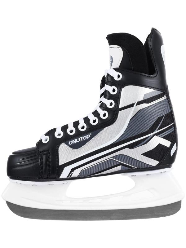 Коньки хоккейные 225L, искусственная кожа, размер 43