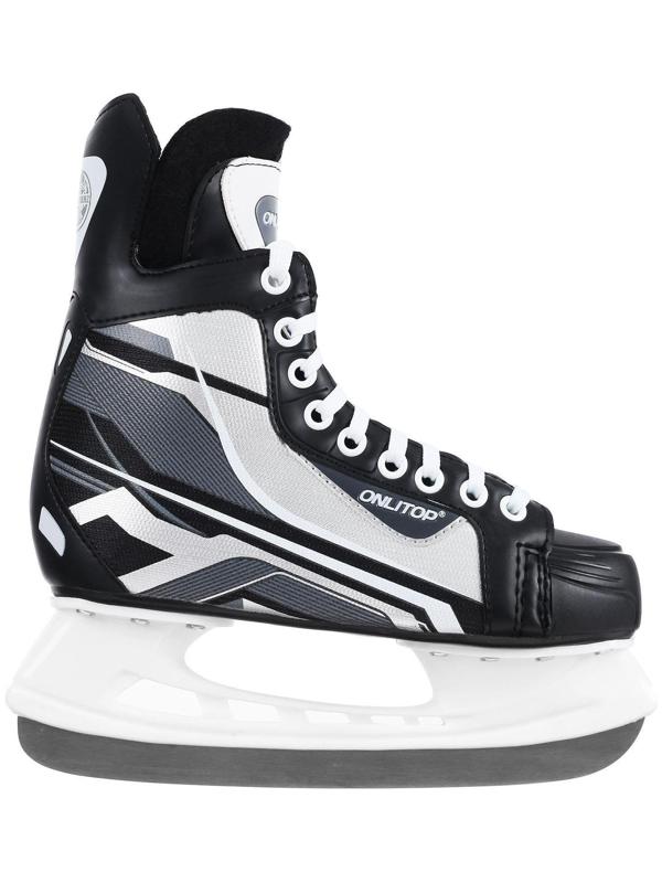 Коньки хоккейные 225L, искусственная кожа, размер 44