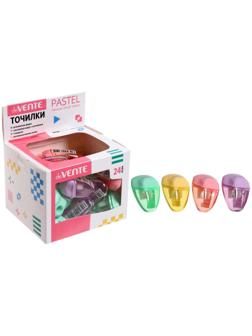 Точилка 1 отверстие с контейнером deVENTE Pastel, МИКС*4 цвета