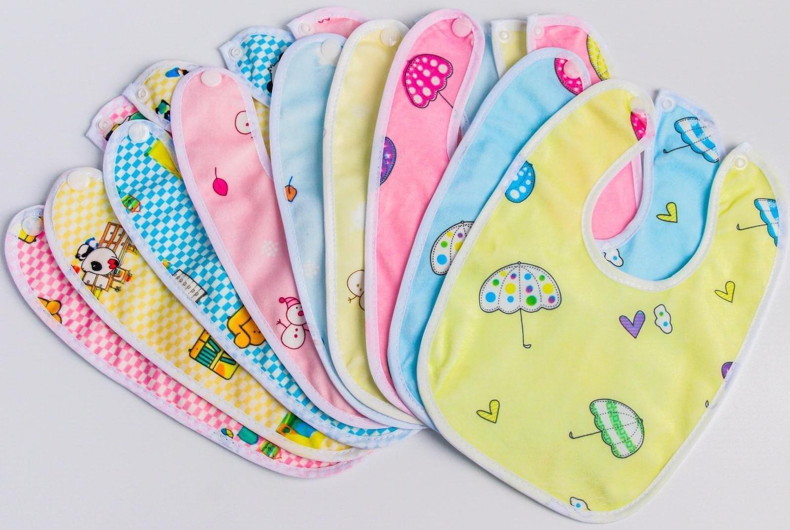 Нагрудник/слюнявчик для кормления на кнопке, МИКС