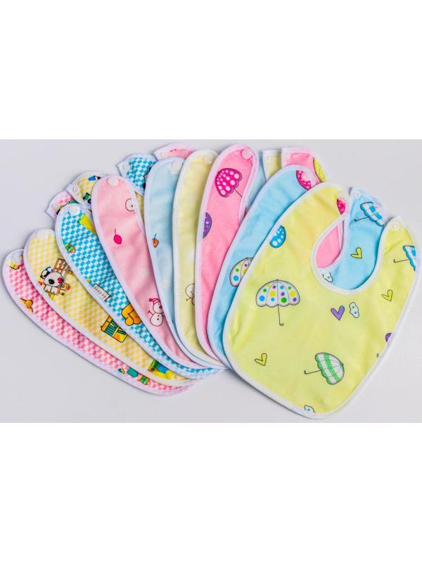 Нагрудник/слюнявчик для кормления на кнопке, МИКС