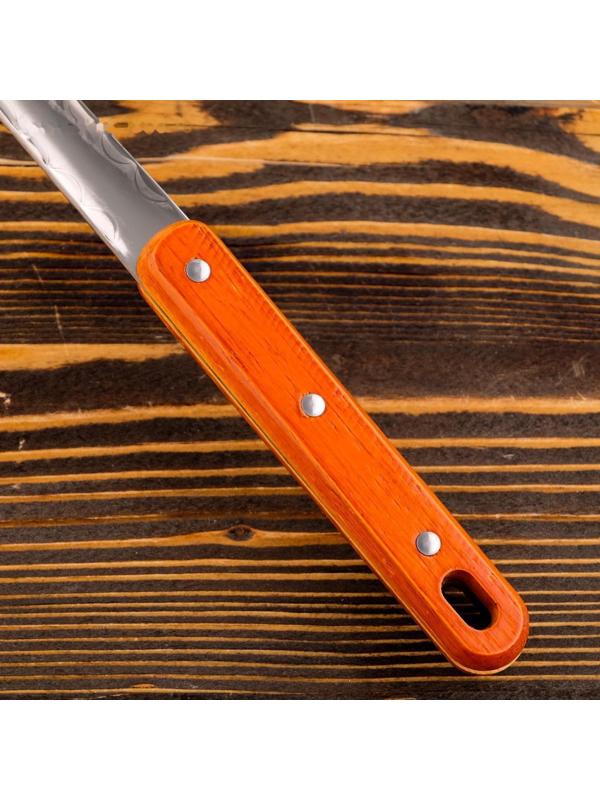 Шумовка для казана узбекская 43см, диаметр 16см, с деревянной ручкой