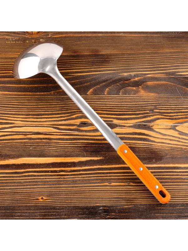 Поварешка для казана узбекская 42см, диаметр 12см с деревянной ручкой