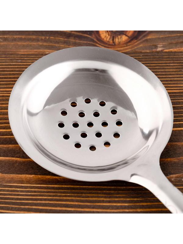 Шумовка для казана узбекская 45см, диаметр 12см, с деревянной ручкой