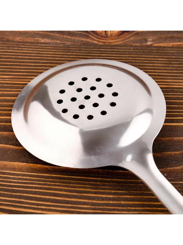 Шумовка для казана узбекская 45см, диаметр 12см, с деревянной ручкой