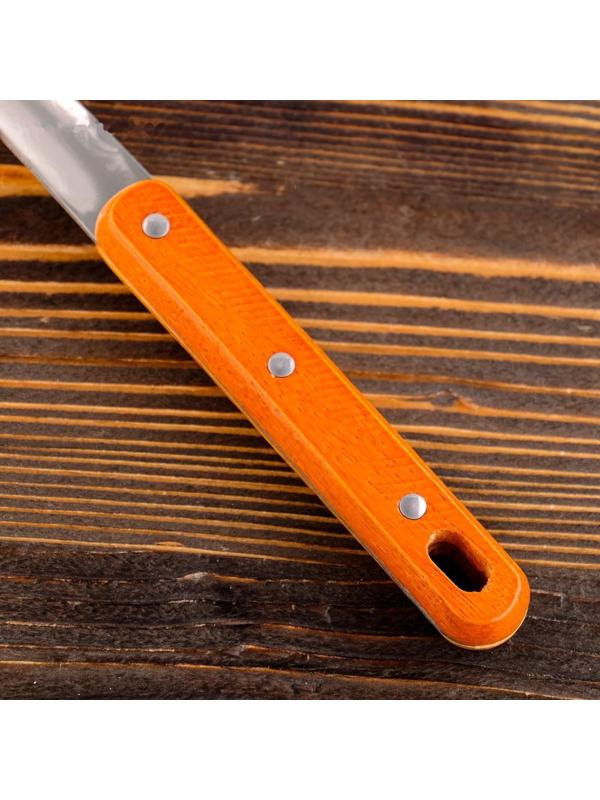 Шумовка для казана узбекская 45см, диаметр 12см, с деревянной ручкой