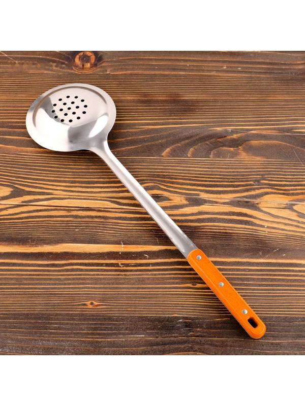 Шумовка для казана узбекская 45см, диаметр 12см, с деревянной ручкой