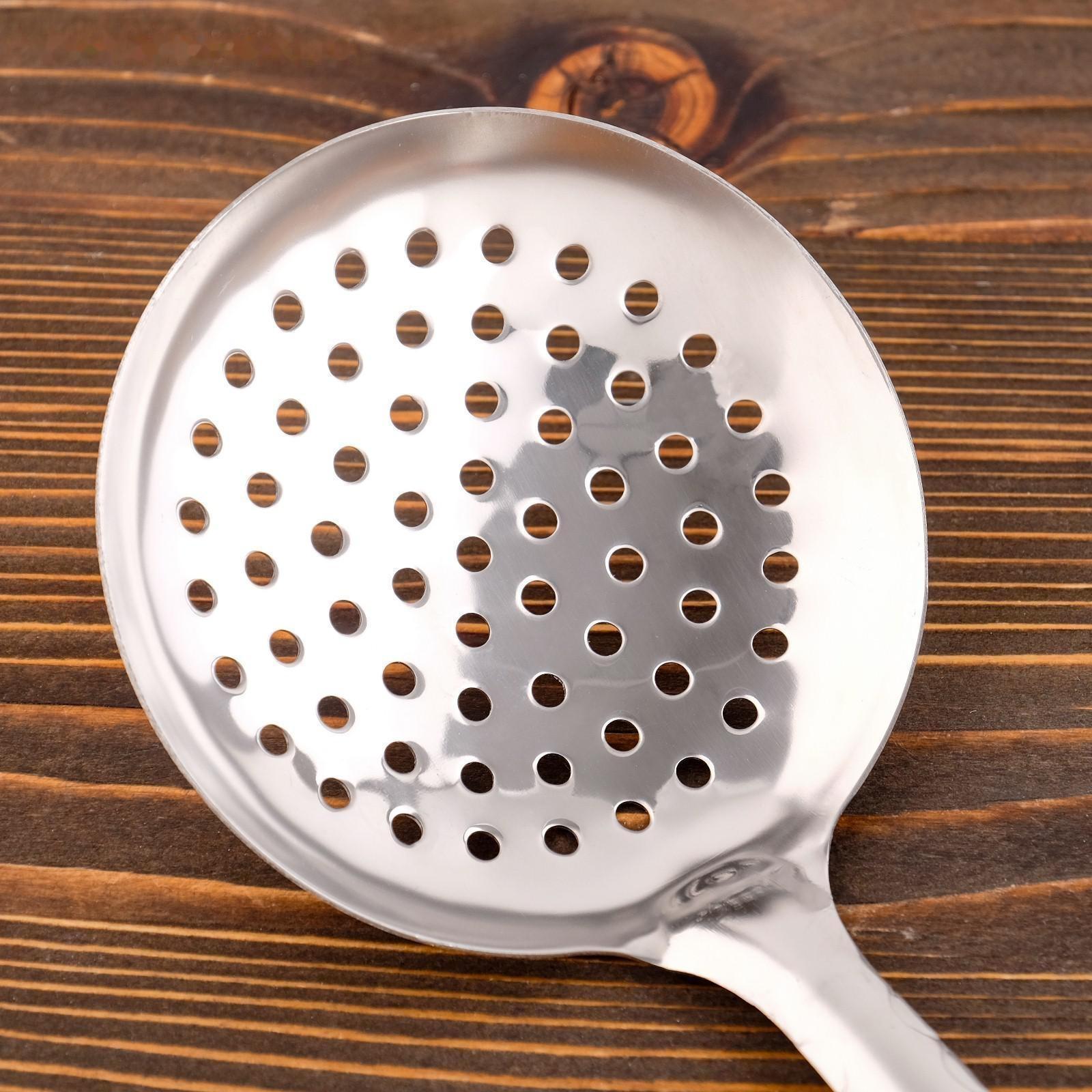 Шумовка для казана узбекская 43см, диаметр 12см, с деревянной ручкой