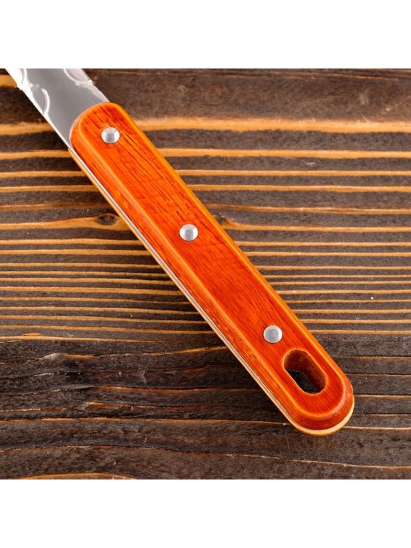 Шумовка для казана узбекская 43см, диаметр 12см, с деревянной ручкой