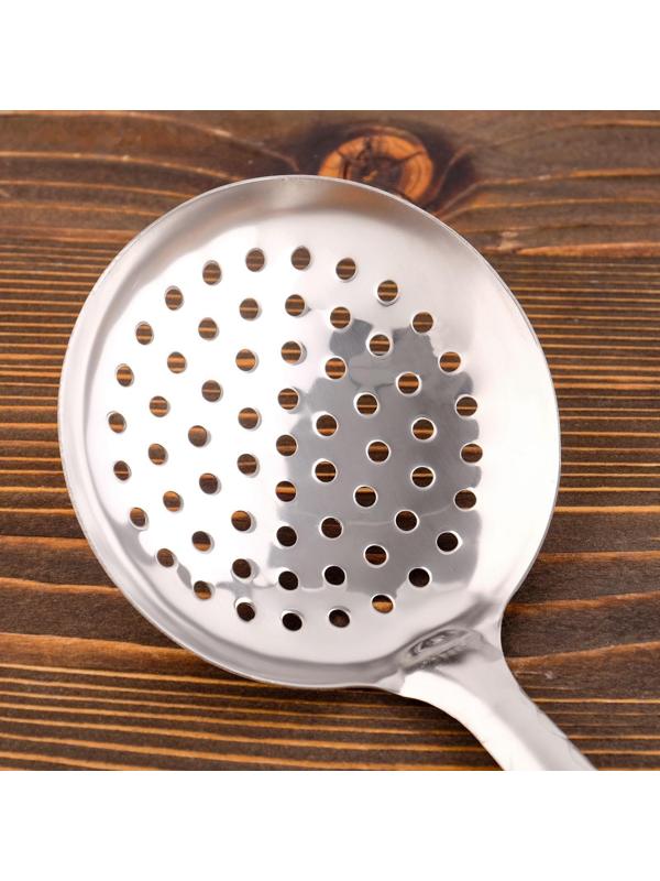 Шумовка для казана узбекская 43см, диаметр 12см, с деревянной ручкой