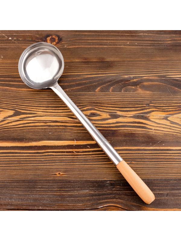 Поварешка для казана узбекская 46см, светлая деревянная ручка