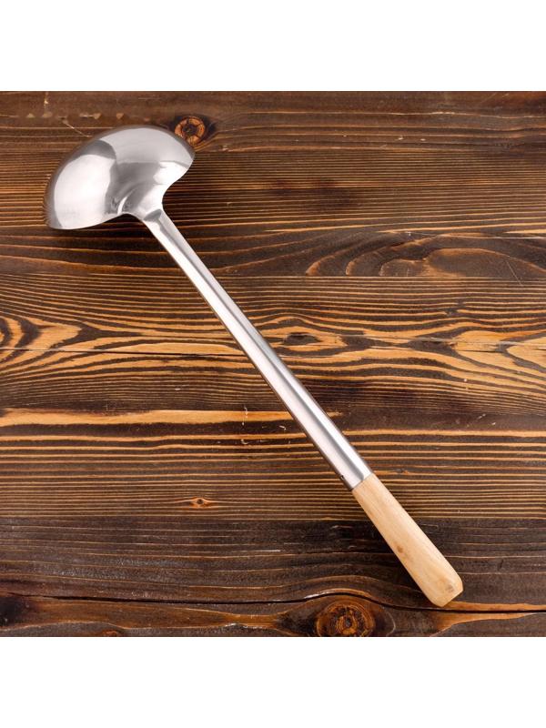 Поварешка для казана узбекская 52см, светлая деревянная ручка