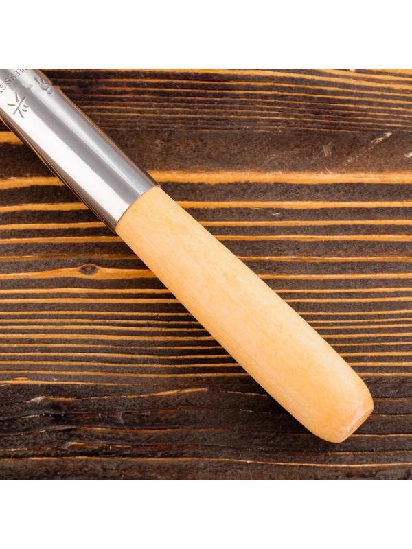 Шумовка для казана узбекская 47см, диаметр 12см, светлая деревянная ручка