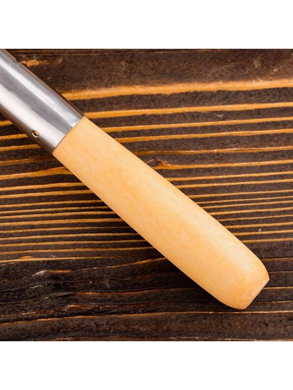 Шумовка для казана узбекская 47см, диаметр 12см, светлая деревянная ручка