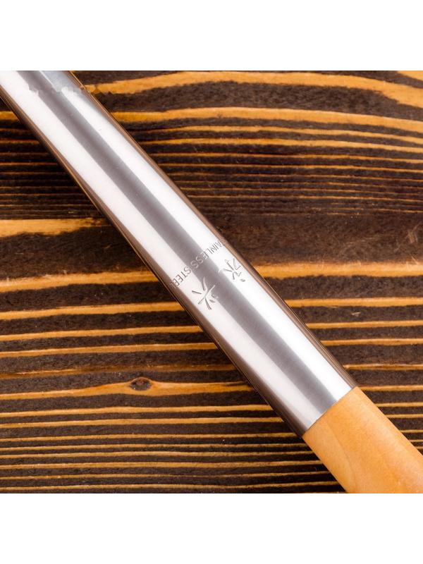 Шумовка для казана узбекская 53см, диаметр 15см, светлая деревянная ручка