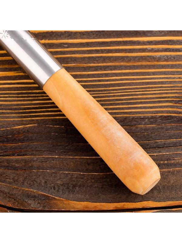 Шумовка для казана узбекская 53см, диаметр 15см, светлая деревянная ручка