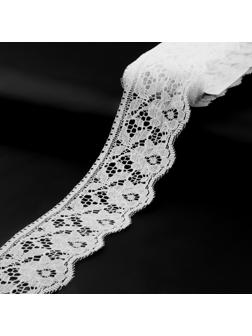 Кружево капроновое, 60 мм × 10 ± 1 м, цвет кипенно-белый