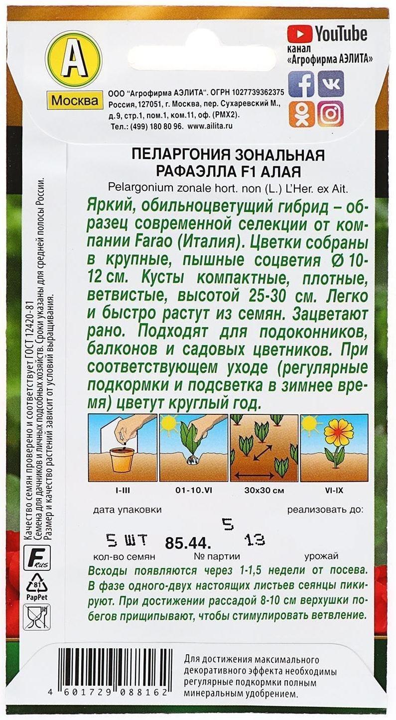 Семена цветов Пеларгония 