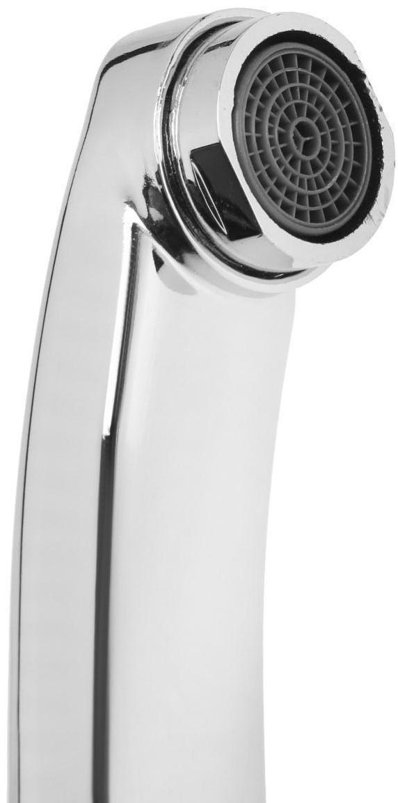 Излив для смесителя ZEIN, изогнутый, нерж. сталь, 30 см, аэратор пластик