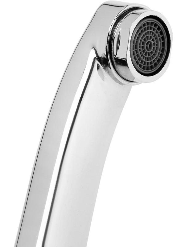 Излив для смесителя ZEIN, изогнутый, нерж. сталь, 40 см, аэратор пластик