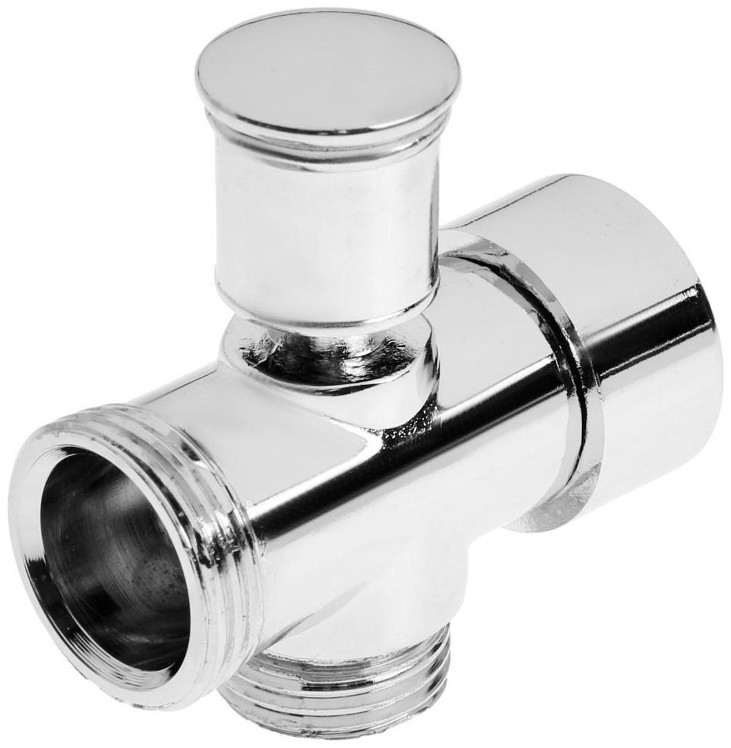 Дивертор для смесителя ZEIN Z745, корпус цинк, круглая гайка, переключатель латунь,цвет хром