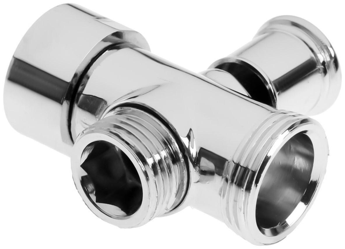 Дивертор для смесителя ZEIN Z745, корпус цинк, круглая гайка, переключатель латунь,цвет хром