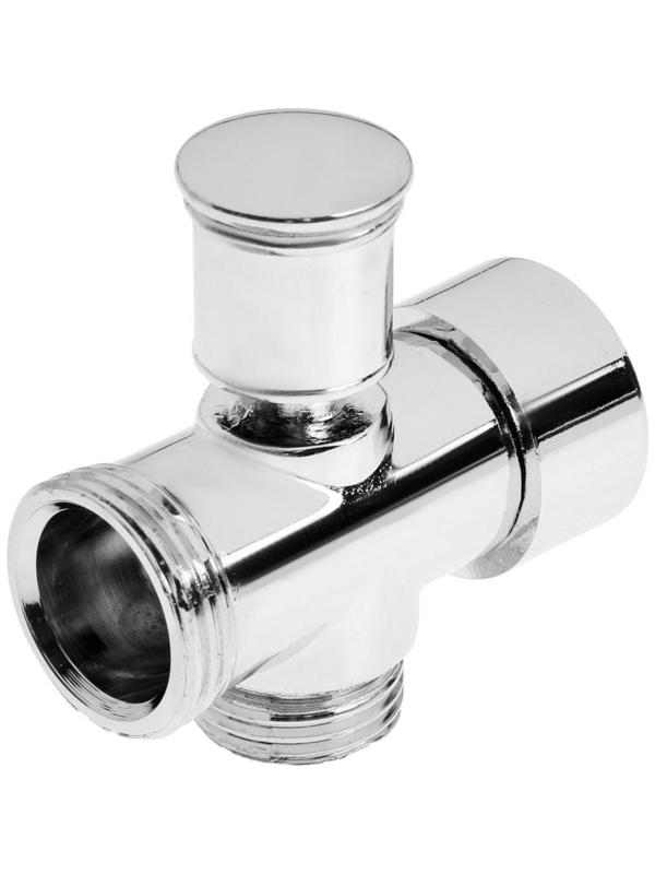 Дивертор для смесителя ZEIN Z745, корпус цинк, круглая гайка, переключатель латунь,цвет хром