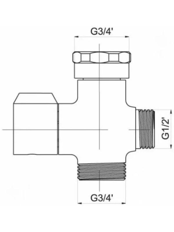 Дивертор ZEIN Z741, для смесителя, корпус цинк, керамика, цвет хром
