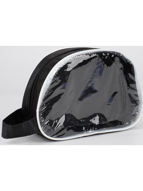 Косметичка на молнии, с ручкой, цвет чёрный