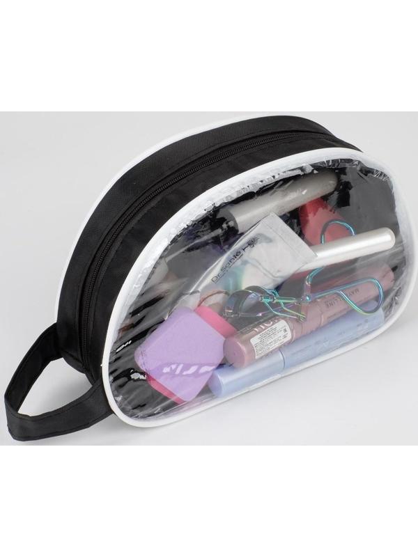 Косметичка на молнии, с ручкой, цвет чёрный