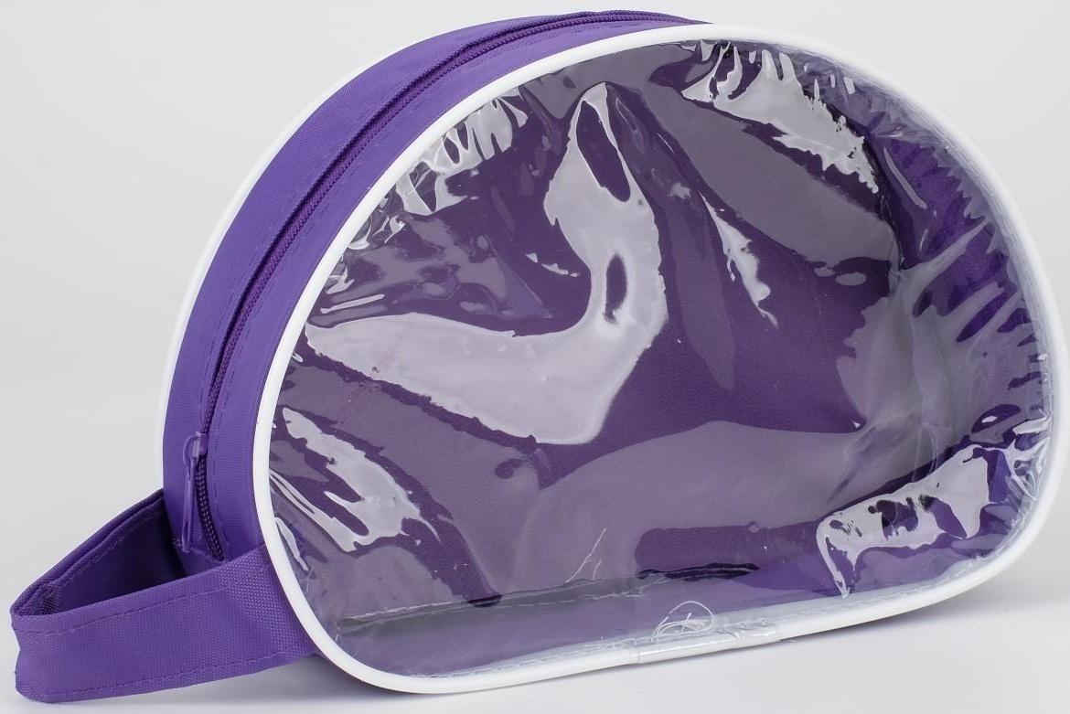 Косметичка на молнии, с ручкой, цвет фиолетовый