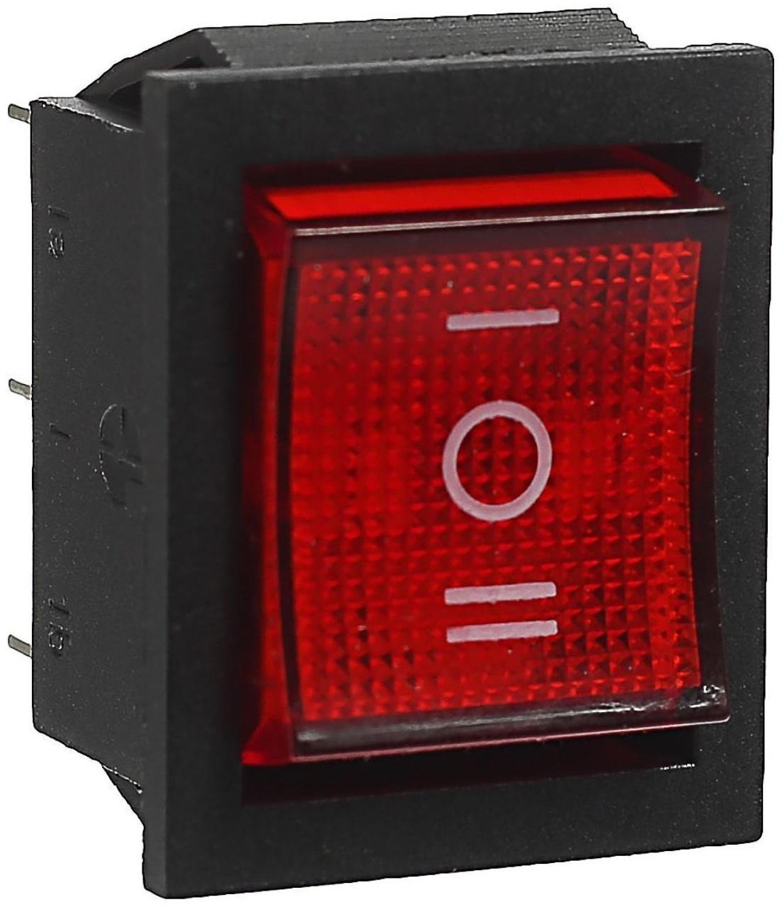 Кнопка - выключатель, трехпозиционный, c  подсветкой 250 Вт, 15 А