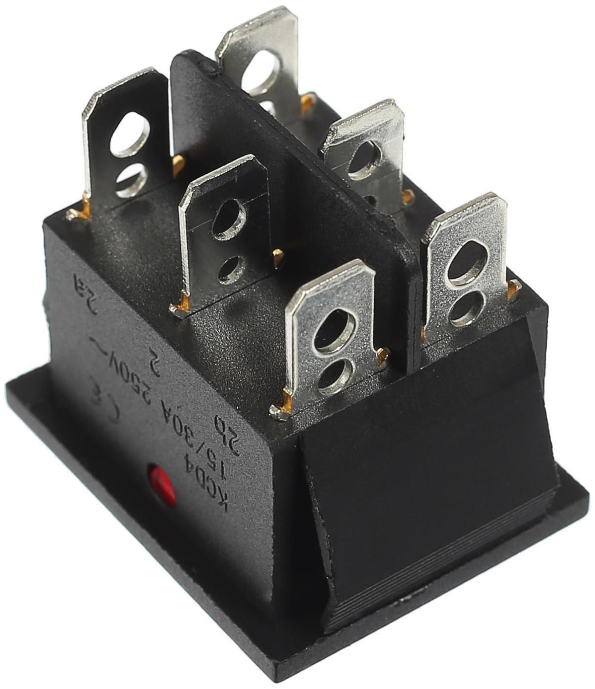 Кнопка - выключатель, трехпозиционный, c  подсветкой 250 Вт, 15 А