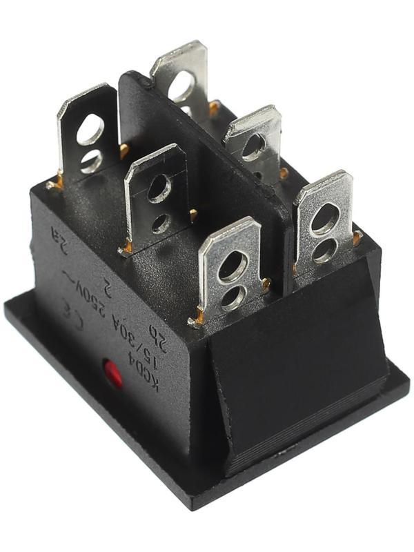 Кнопка - выключатель, трехпозиционный, c  подсветкой 250 Вт, 15 А