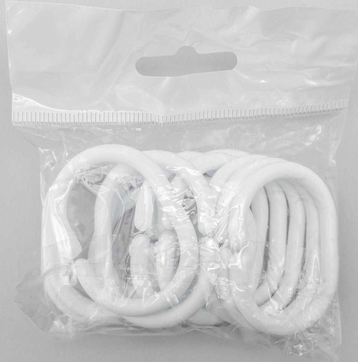 Набор колец для штор в ванную, пластик, 12 шт, цвет белый