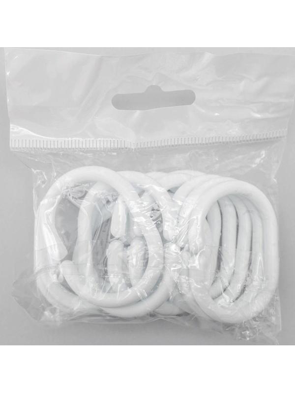 Набор колец для штор в ванную, пластик, 12 шт, цвет белый