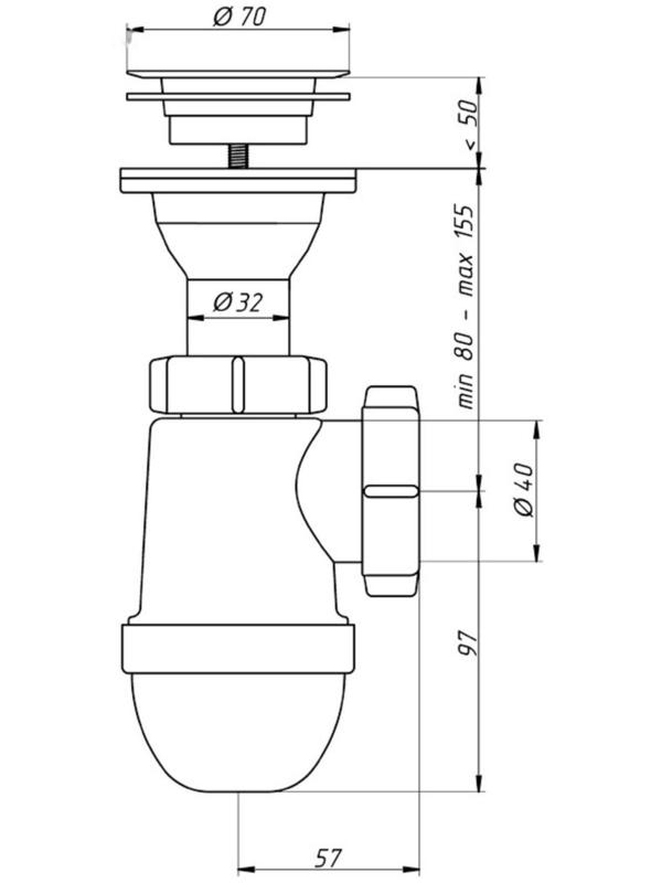 Сифон универсальный 