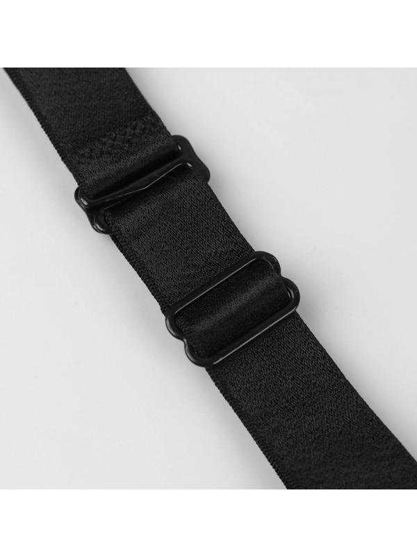 Бретели текстильные, 2 см, 33,5 см, пара, цвет чёрный